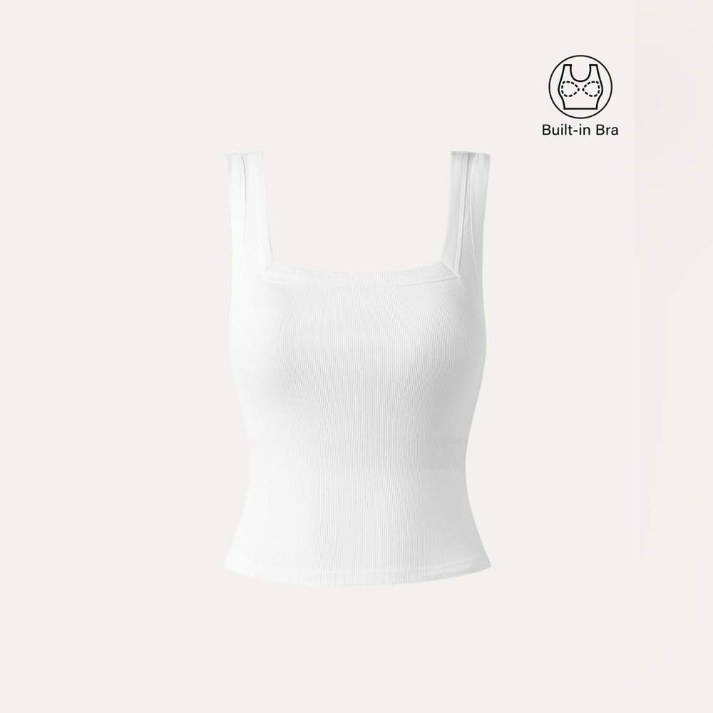 OGL Slinky Square Open-Back Cropped Brami Tank Top Medium